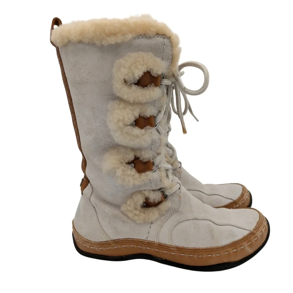 North Face Abby Womens 7 PrimaLoft Insulated Suede Fur Trim Winter Boots ACQBE88